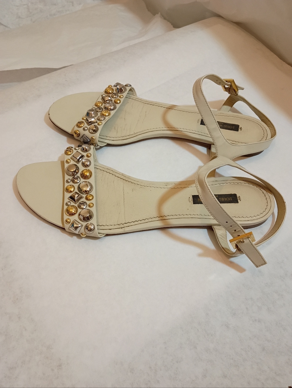 Louis Vuitton studded Luxury Women's sandals Logo Size 40 - Picture 7 of 16